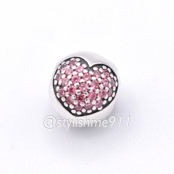 One Authentic PANDORA Love of My Life Clip with Salmon Zirconia - 791053CZS - Picture 7 of 15